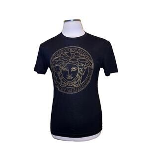 Versace Crystal Medusa Black Shirt Large Taylor Fit